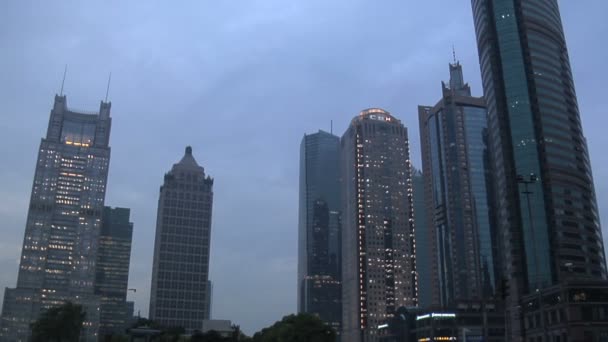 Shanghai Skyline During The Day — Stok video